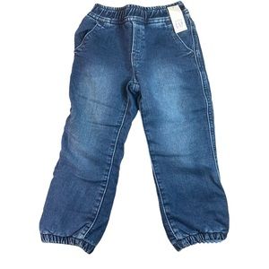 Baby gap fleece lined denim joggers 3years